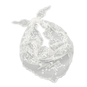 Girl's floral white lace chapel veil