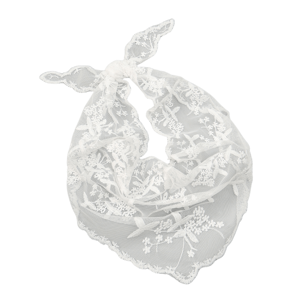 Girl's Lace Mantilla Veil — Floral White - JMJ Catholic Productsvariant