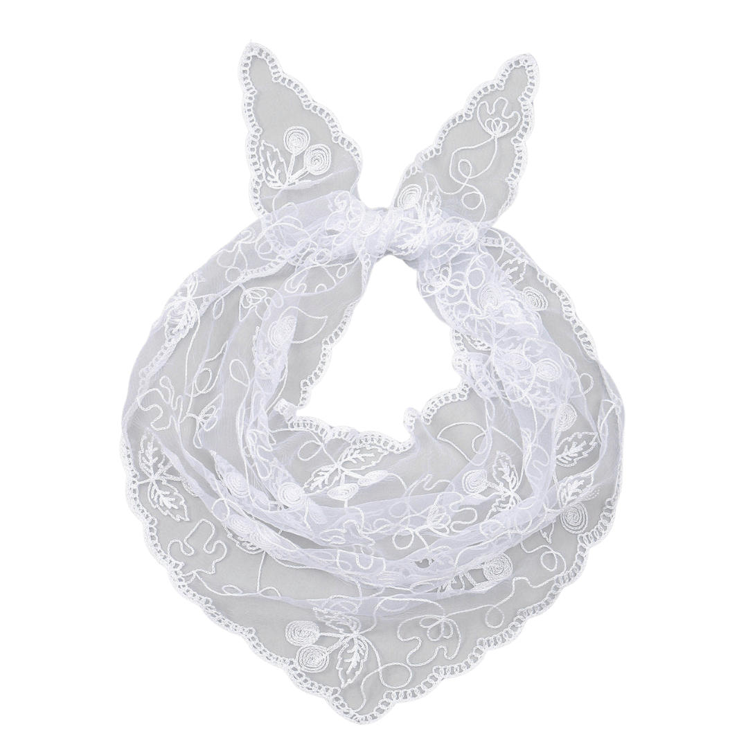 Girl's Lace Mantilla Veil — Floral White - JMJ Catholic Productsvariant