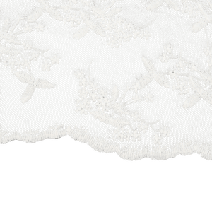 Girl's Lace Mantilla Veil — Floral White