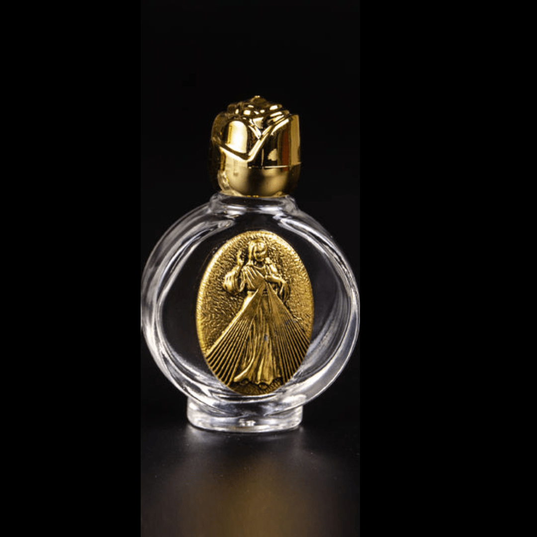 Glass Holy Water Bottle – Gold (3 Styles) - JMJ Catholic Productsvariant