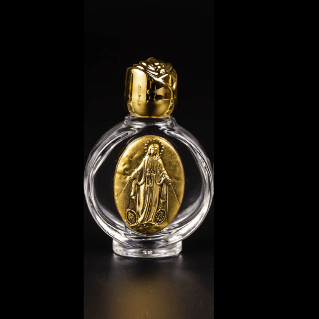 Glass Holy Water Bottle – Gold (3 Styles) - JMJ Catholic Productsvariant