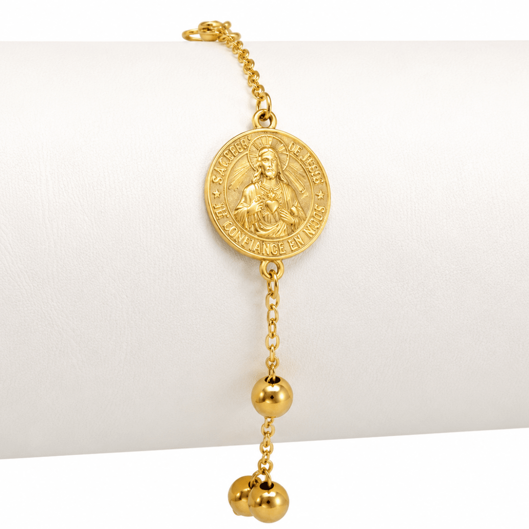 Gold-Plated Icon Bracelet (5 Styles) - Our Lady, Sacred Heart, St Benedict, St Jude - JMJ Catholic Productsvariant