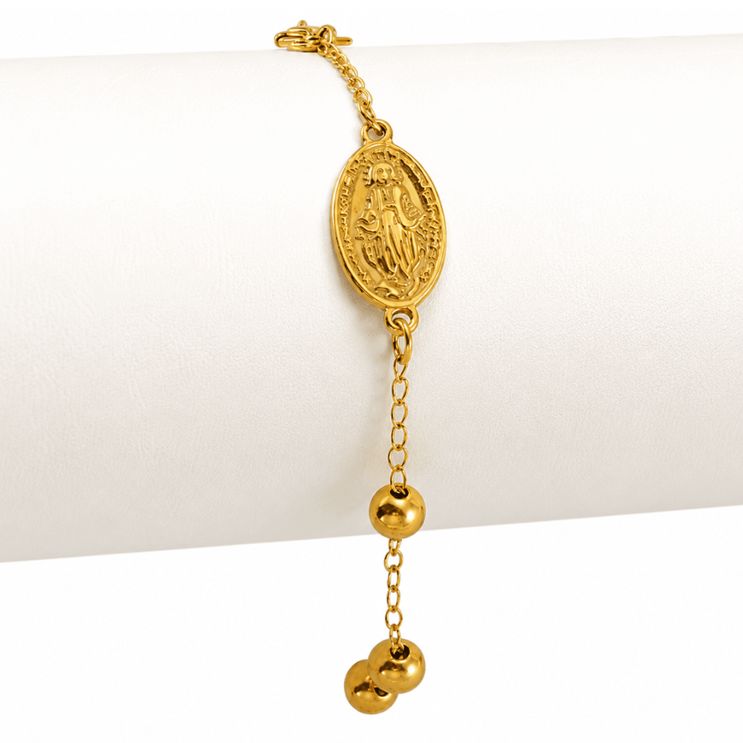 Gold-Plated Icon Bracelet (5 Styles) - Our Lady, Sacred Heart, St Benedict, St Jude - JMJ Catholic Productsvariant