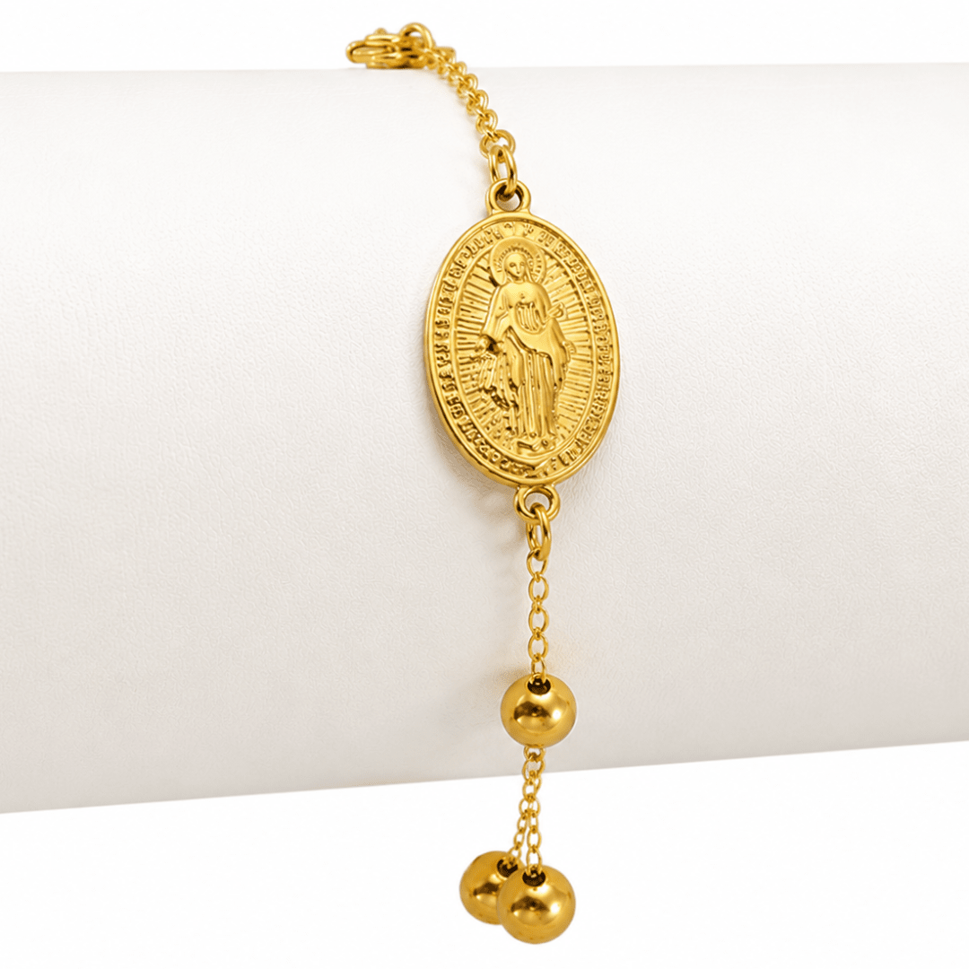 Gold-Plated Icon Bracelet (5 Styles) - Our Lady, Sacred Heart, St Benedict, St Jude - JMJ Catholic Productsvariant