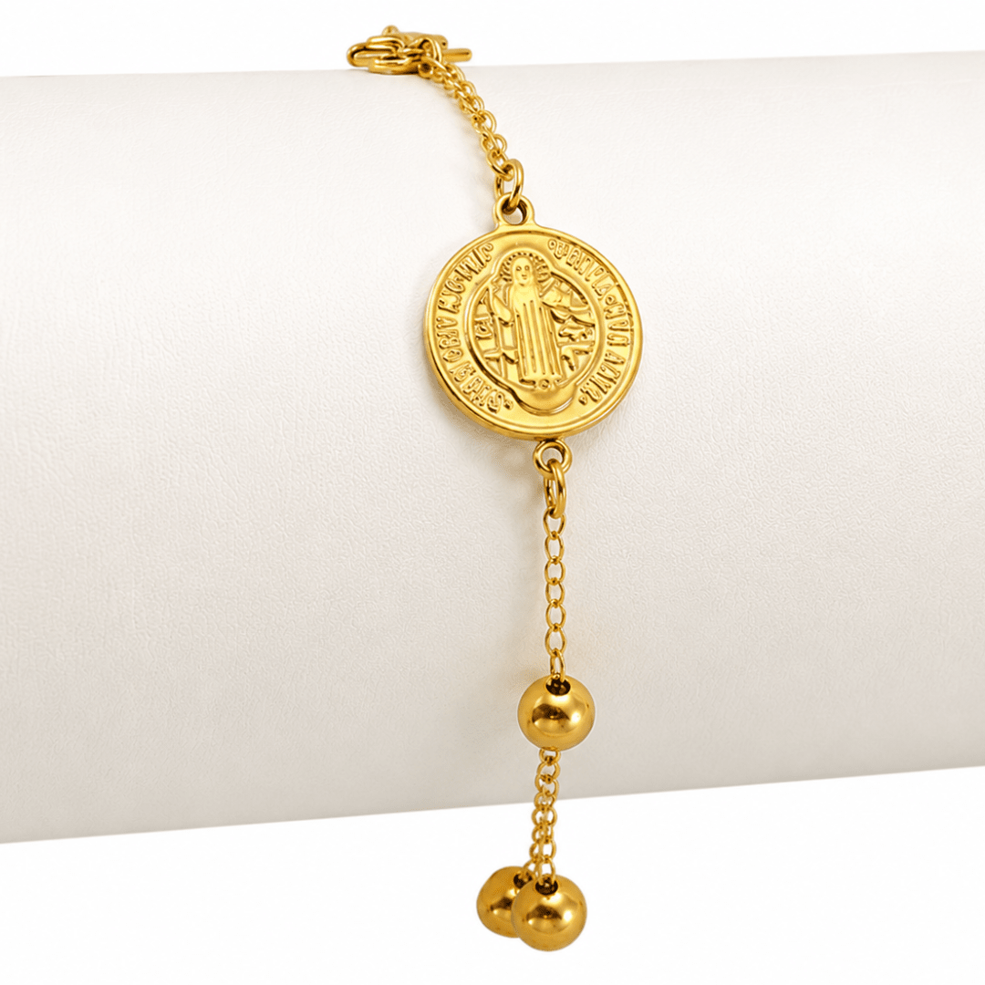 Gold-Plated Icon Bracelet (5 Styles) - Our Lady, Sacred Heart, St Benedict, St Jude - JMJ Catholic Productsvariant