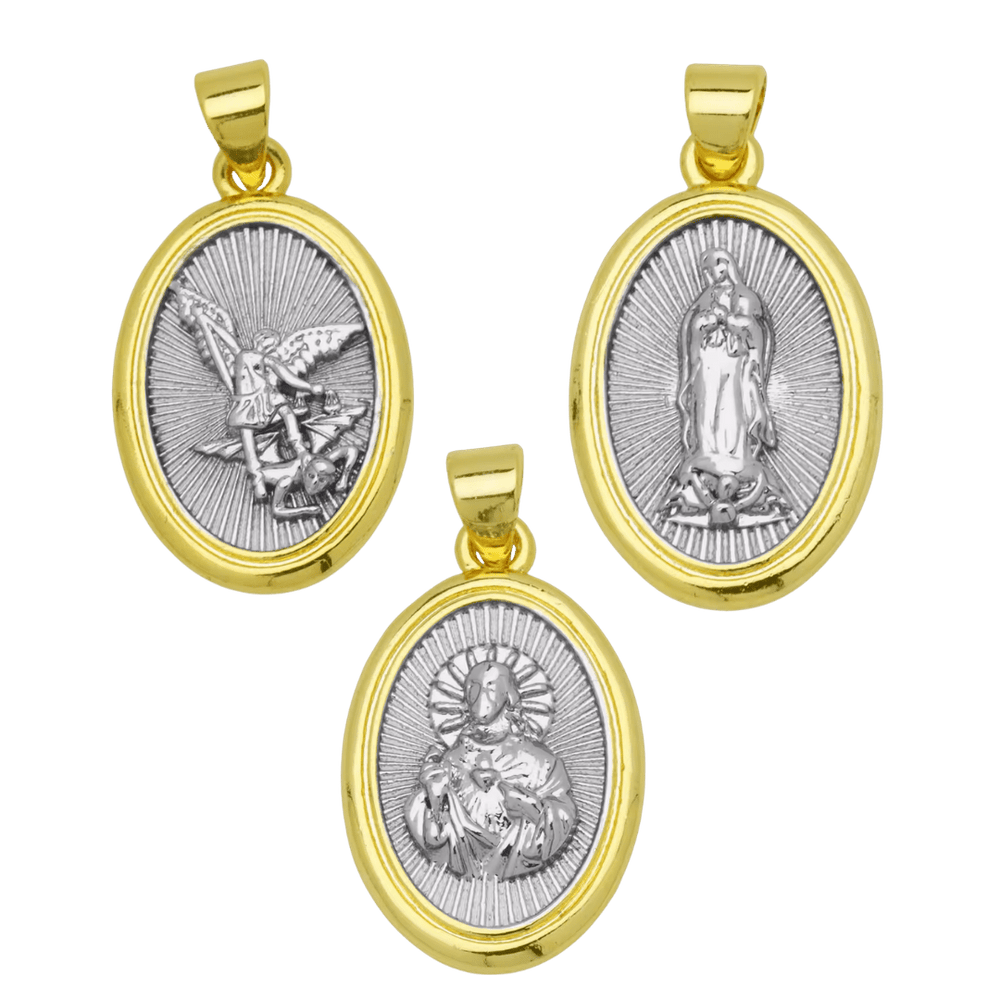 Gold-Plated Religious Medal Pendant Necklace – 3 Styles Available - JMJ Catholic Productsvariant