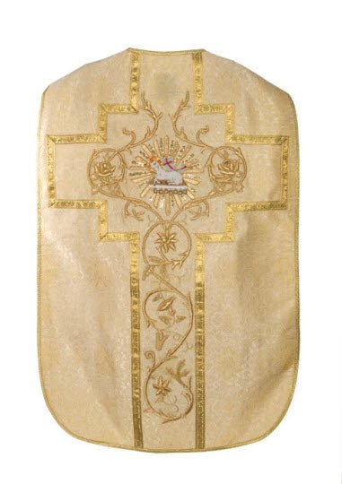 Hand Embroidered Roman Chasuble Set — Gold - JMJ Catholic Productsvariant