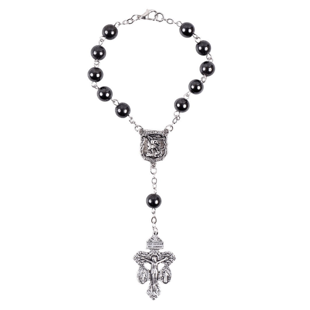 Hematite Decade Rosary with Lobster Clasp