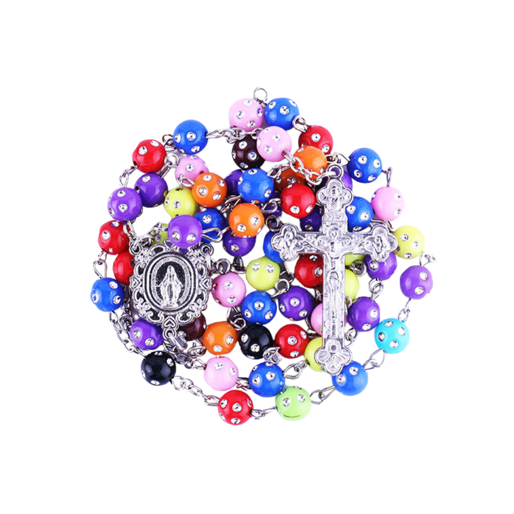 High-Gloss Bright Multi-Colour Rosary - JMJ Catholic Productsvariant