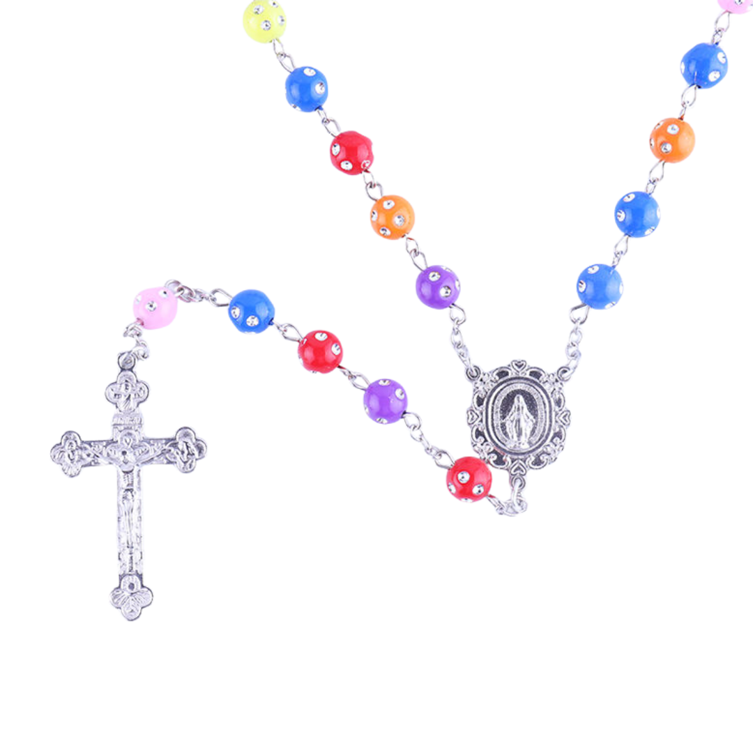 High-Gloss Bright Multi-Colour Rosary - JMJ Catholic Productsvariant
