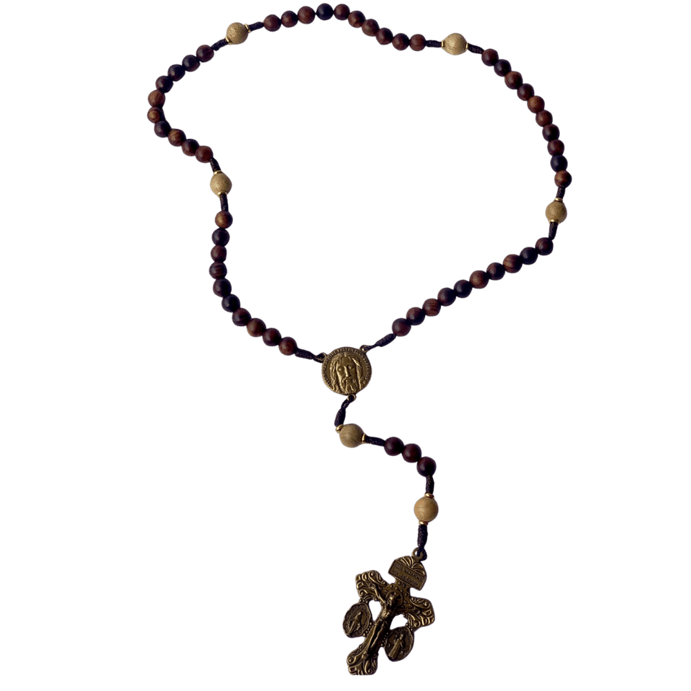 Holy Face Heirloom Wooden Rosary with Medal — Australian Made (2 Colours) - JMJ Catholic Productsvariant