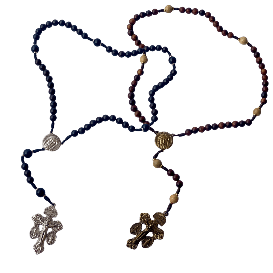 Holy Face Heirloom Wooden Rosary with Medal — Australian Made (2 Colours) - JMJ Catholic Productsvariant