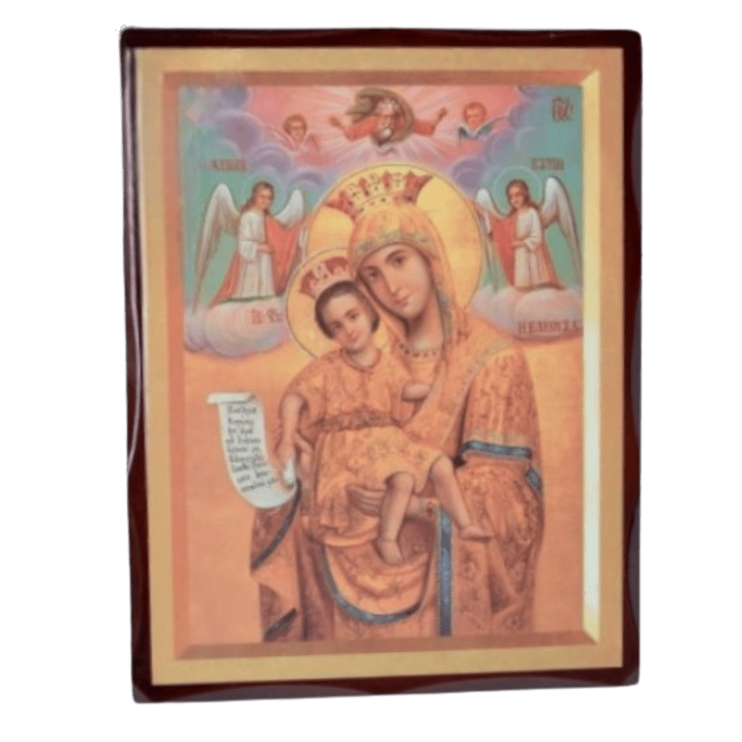 Holy Mother and Child Brown Wooden Plaque (16 x 21 cm) - JMJ Catholic Productsvariant