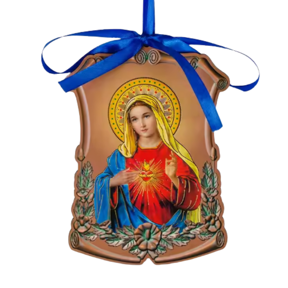 Immaculate Heart of Mary Wooden Icon - JMJ Catholic Productsvariant