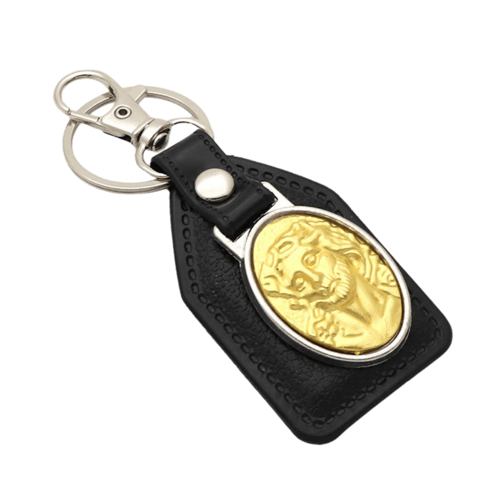 Jesus Christ Portrait Catholic Leatherette Keyring (2 Colours Available) - JMJ Catholic Productsvariant