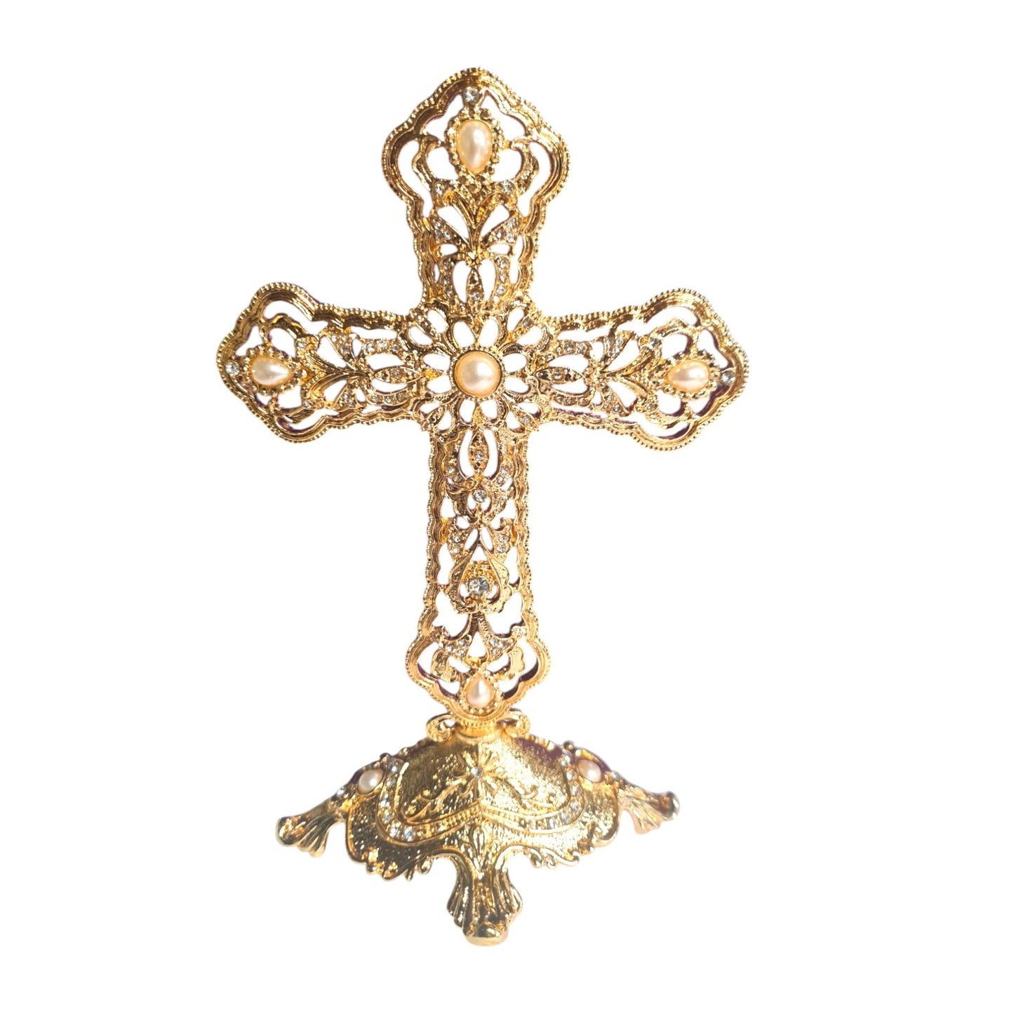 Gold Cross with pearl