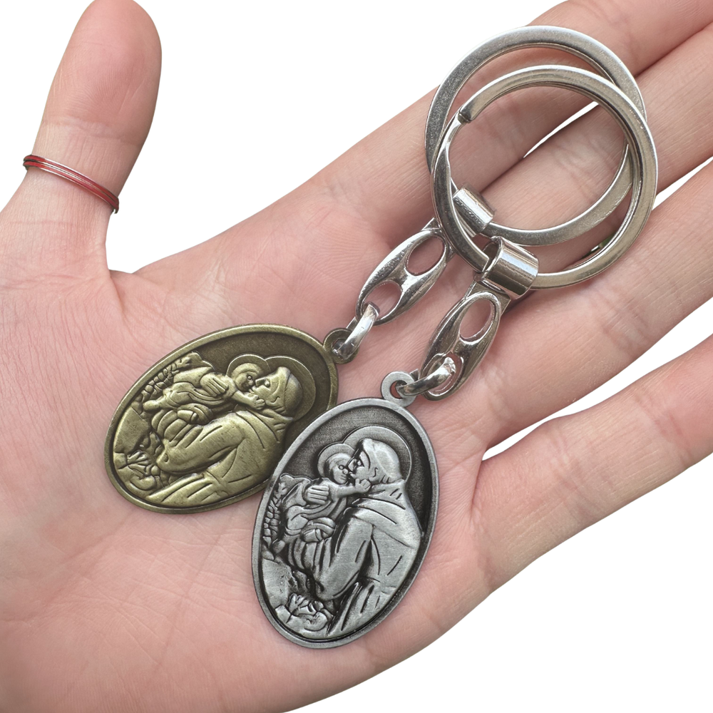 St. Christopher & St. Anthony Double-Sided Catholic Keyring – 2 Colours Available