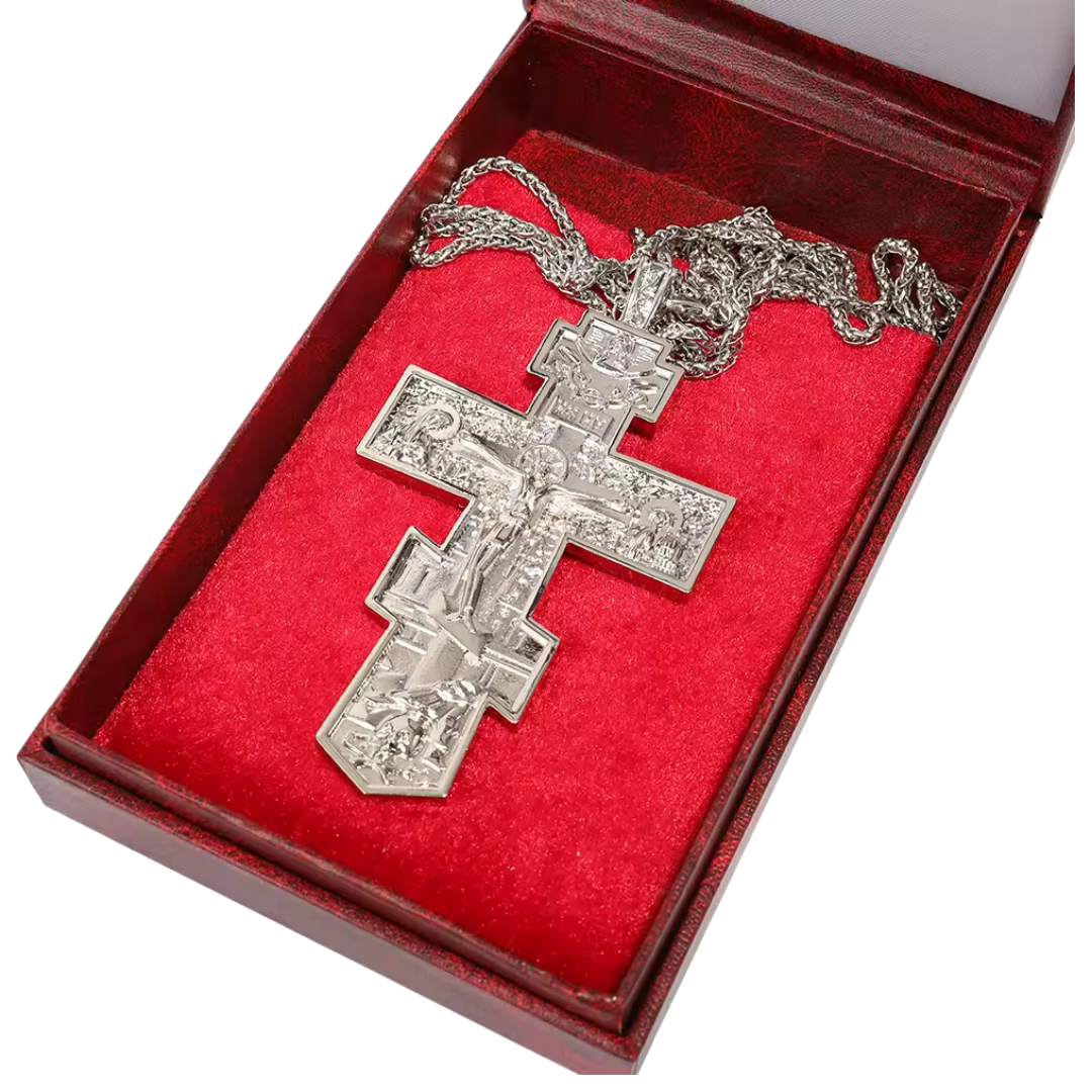 Orthodox Pectoral Cross – 12 × 6.6 cm Pendant (18K Gold plated or Silver Plated)