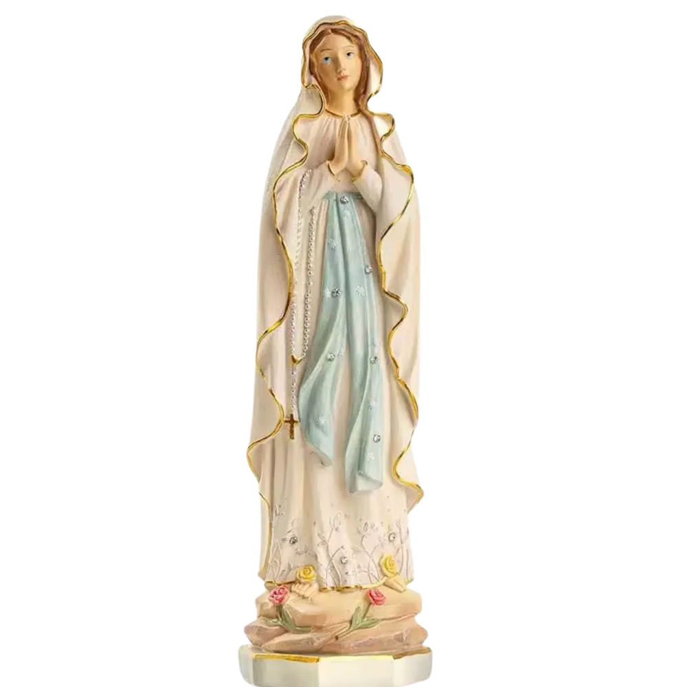 Our Lady of Lourdes - Resin Statue with Sparkling Diamantes - 30cm