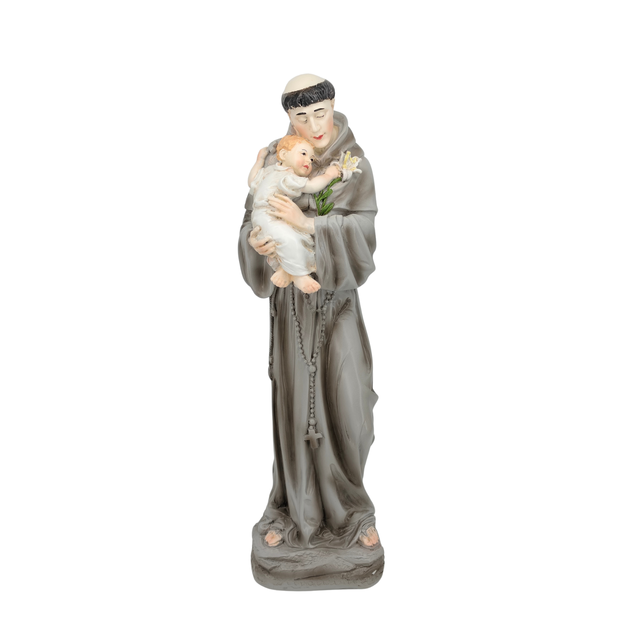 San Antonio de Padua Ornamental Statue Figurine - Hand Painted Resin - Large (30cm)