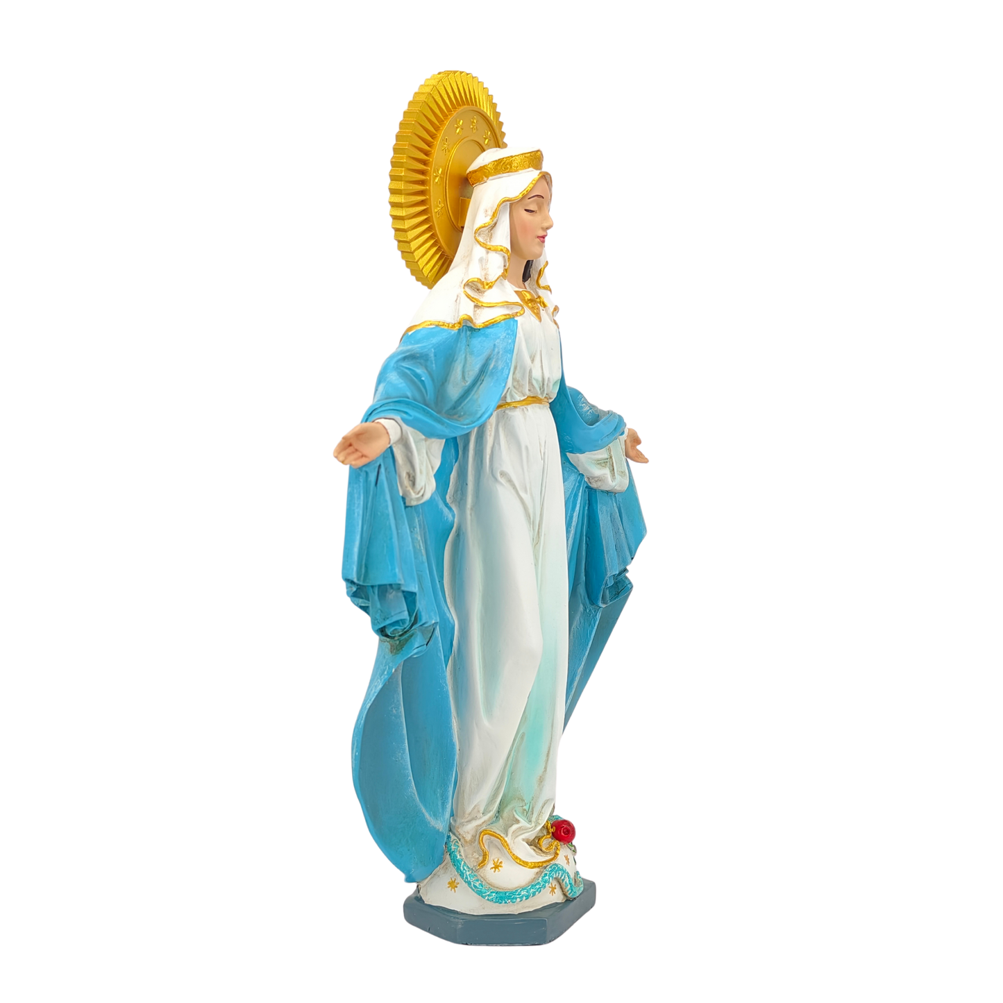 Virgin Mary Immaculate Ornamental Statue Figurine - Hand Painted Resin - Large (30cm)