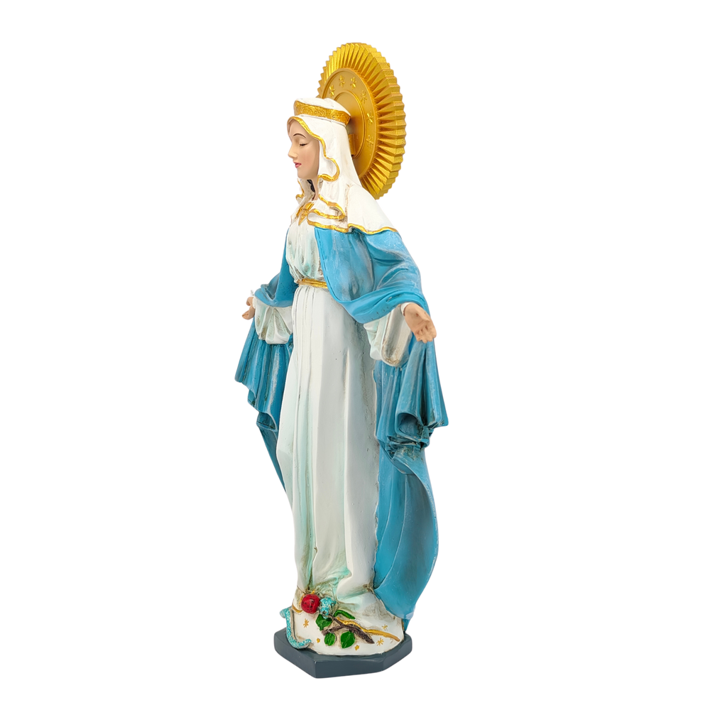 Virgin Mary Immaculate Ornamental Statue Figurine - Hand Painted Resin - Large (30cm)