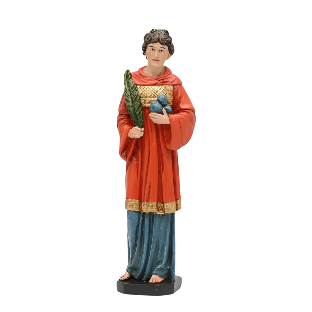 St. Stephen Ornamental Statue Figurine - Hand Painted Resin - Medium (15cm)