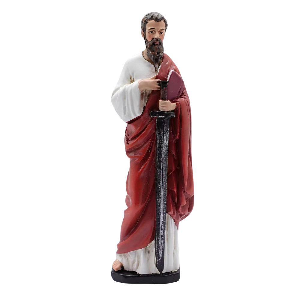 Statue of St. Paul Ornamental Statue Figurine - Hand Painted Resin - Small (10cm)