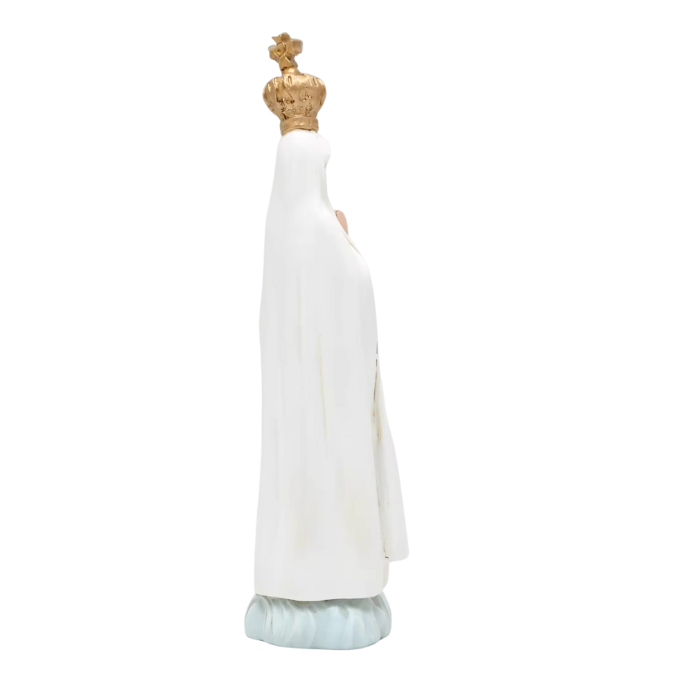 Our Lady of Fatima Ornamental Statue Figurine - Hand Painted Resin - Medium (15cm)