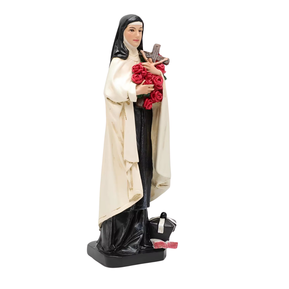 St. Theresa Ornamental Statue Figurine - Hand Painted Resin - Medium (20cm)