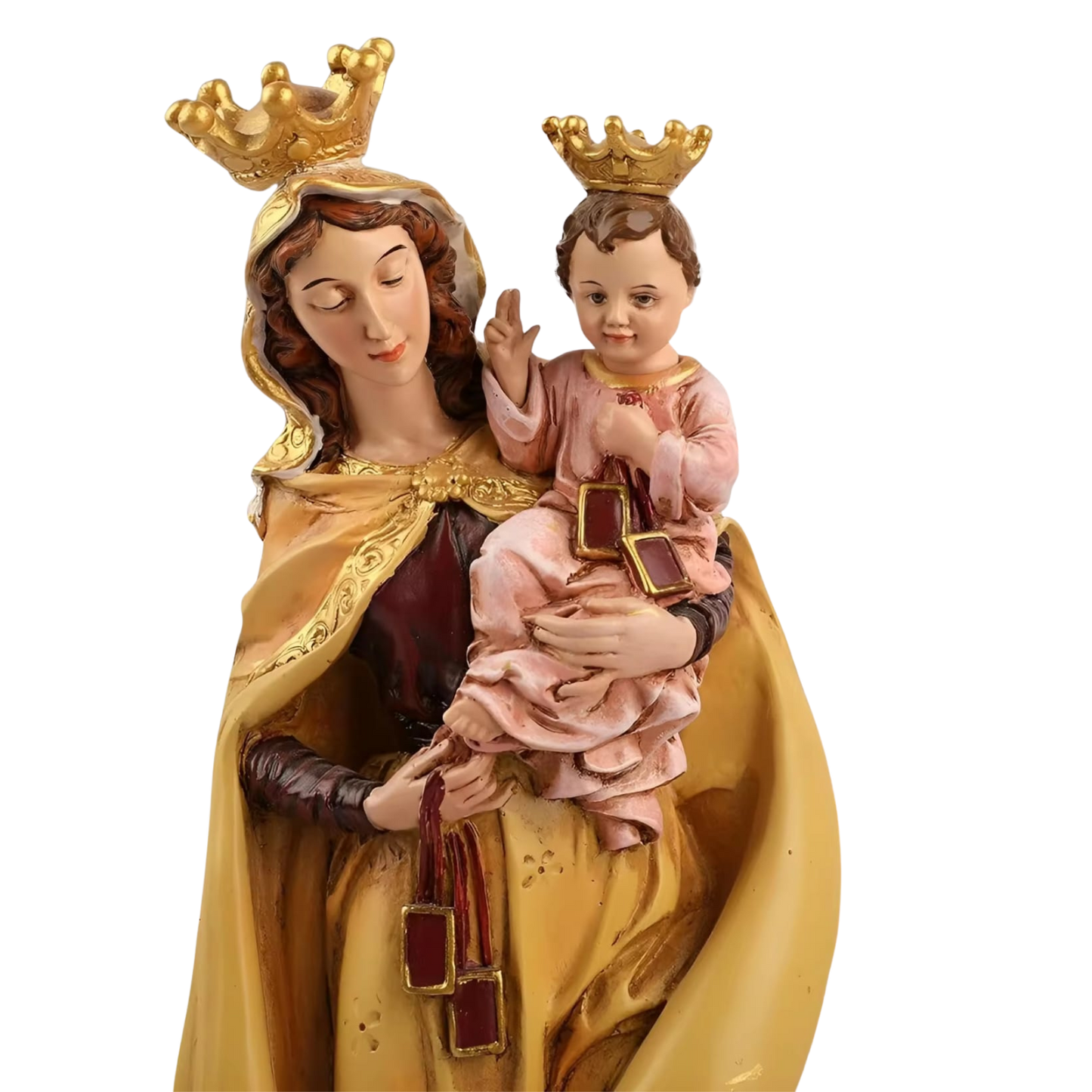 Our Lady of MT Carmel Ornamental Statue Figurine - Hand Painted Resin - Large (25cm)