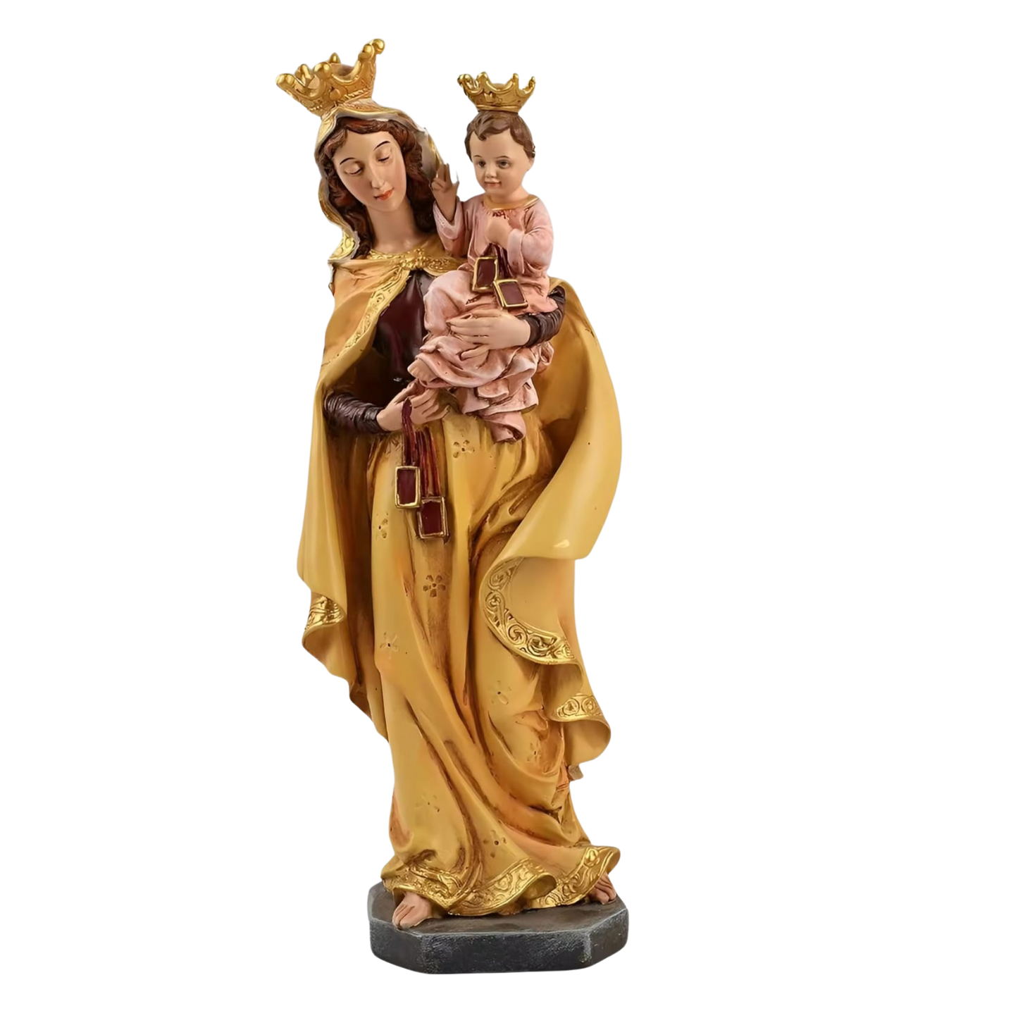 Our Lady of MT Carmel Ornamental Statue Figurine - Hand Painted Resin - Large (25cm)