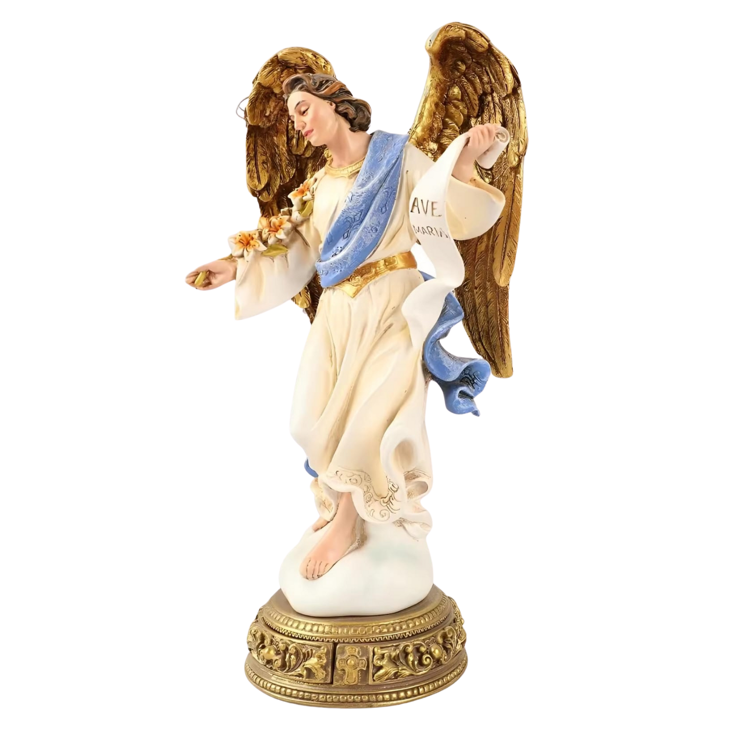 Archangel Gabriel Ornamental Statue Figurine - Hand Painted Resin - Large (27cm)
