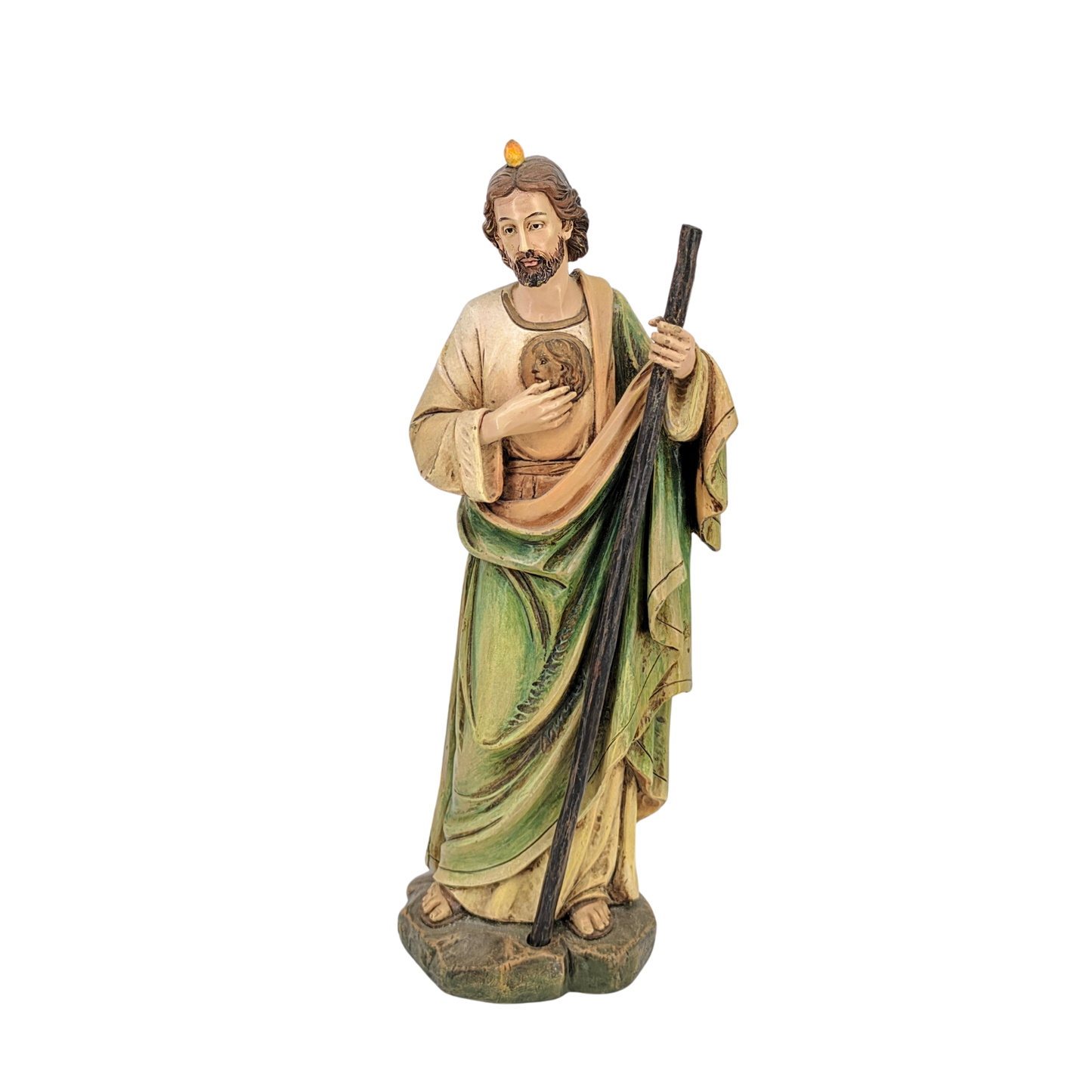 St. Jude Ornamental Statue Figurine - Hand Painted Resin - Medium (21cm)