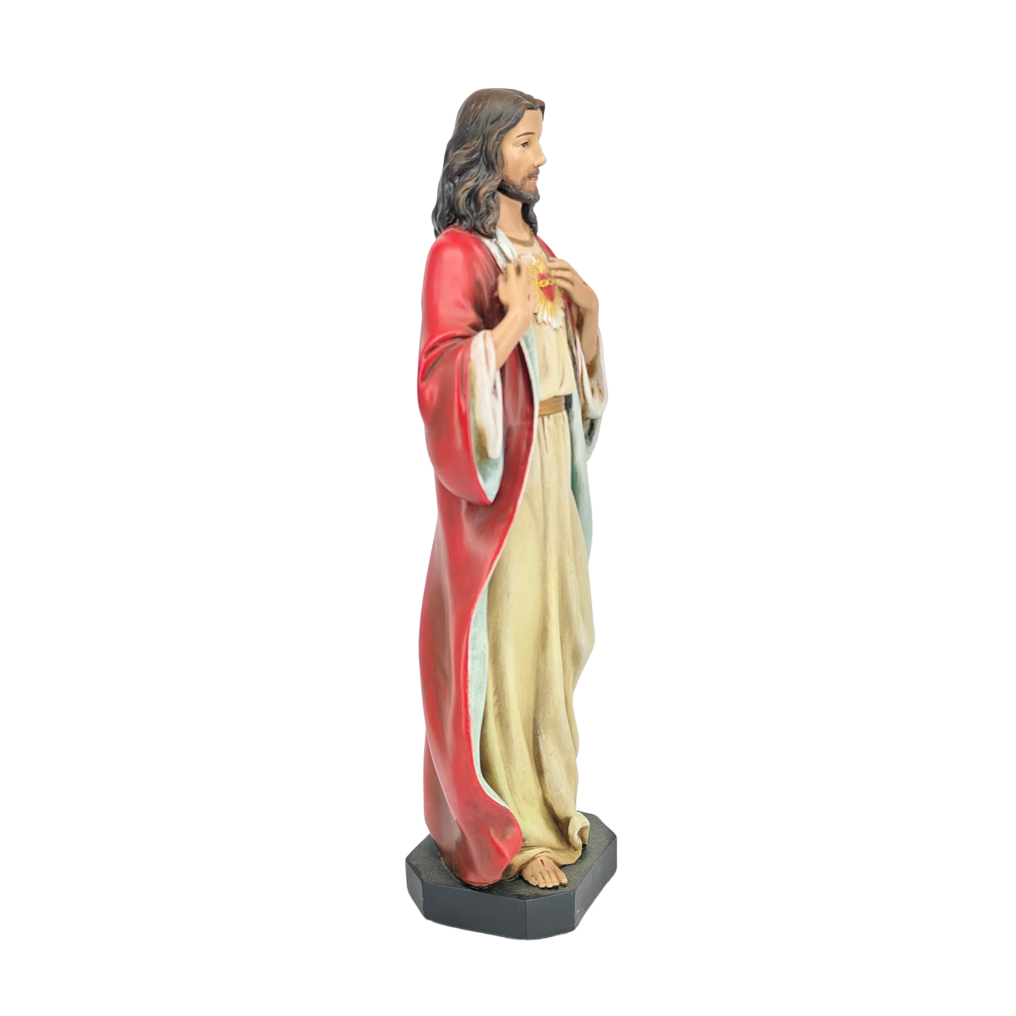 Sacred Heart of Jesus Ornamental Statue Figurine - Hand Painted Resin - Medium (15cm)