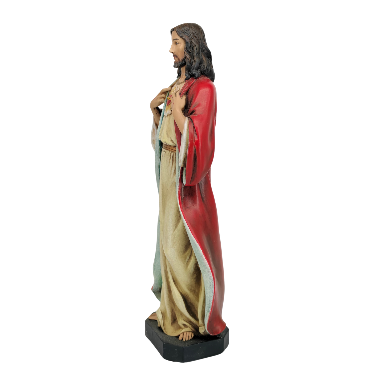 Sacred Heart of Jesus Ornamental Statue Figurine - Hand Painted Resin - Medium (15cm)