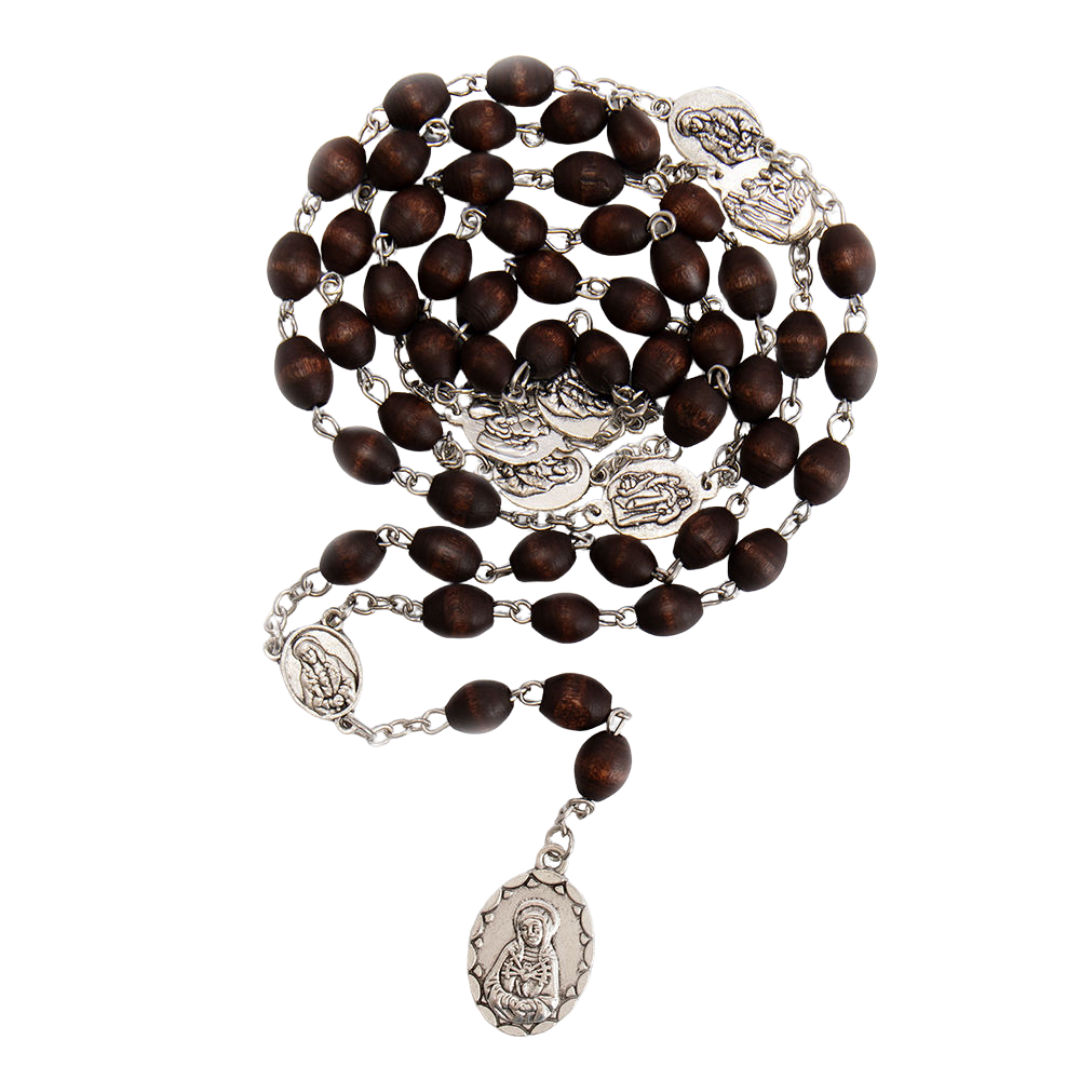 Religious Rosary with Holy Virgin Mary Pendant