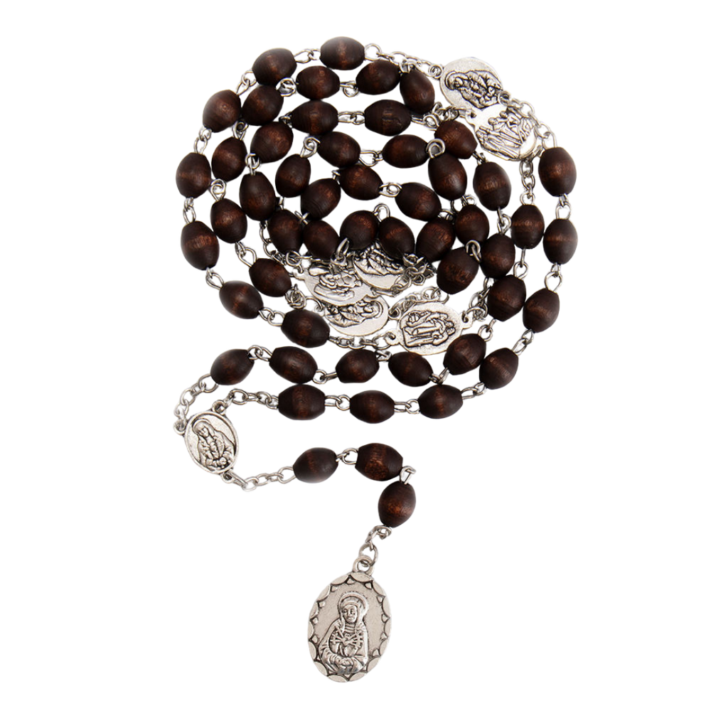 Religious Rosary with Holy Virgin Mary Pendant