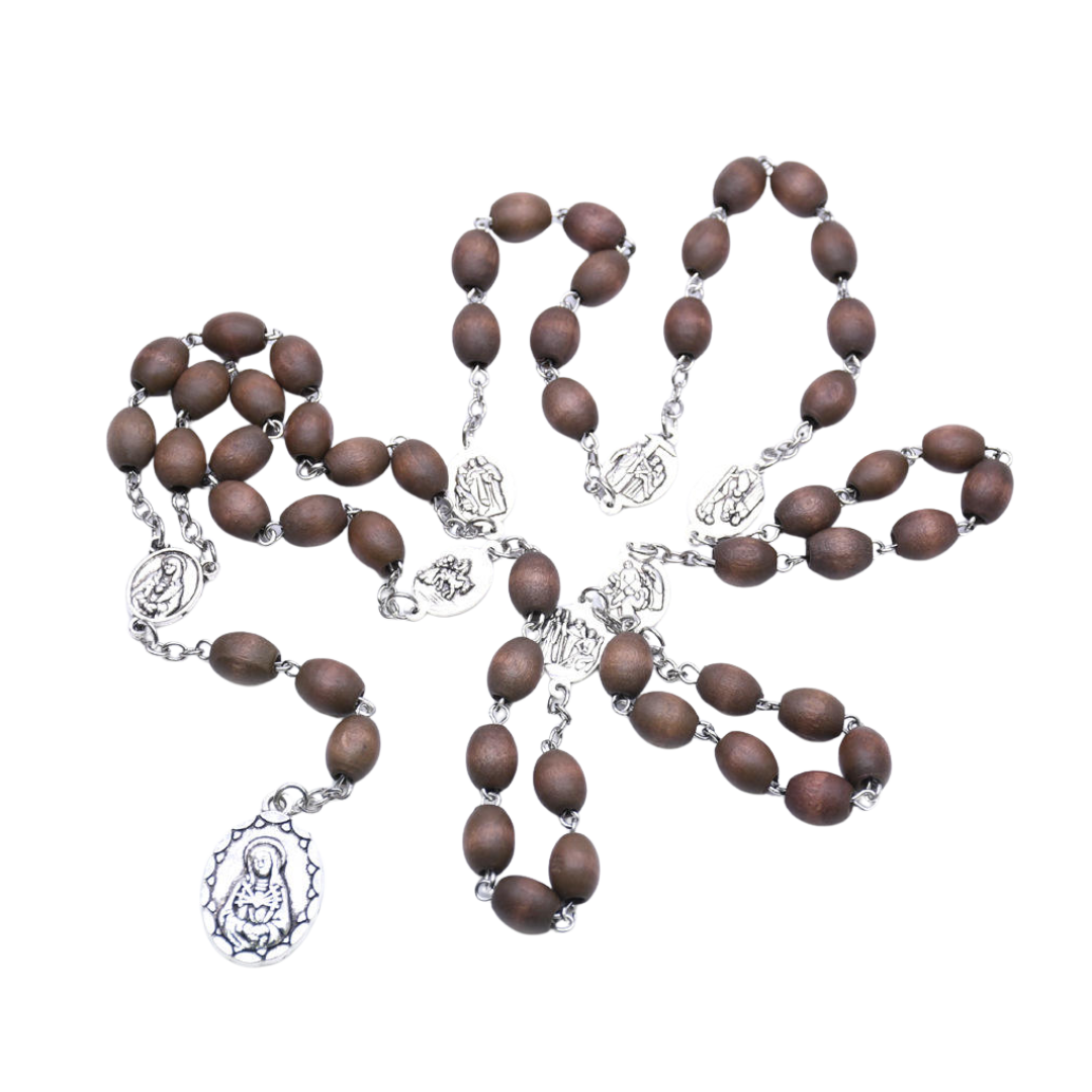 Religious Rosary with Holy Virgin Mary Pendant