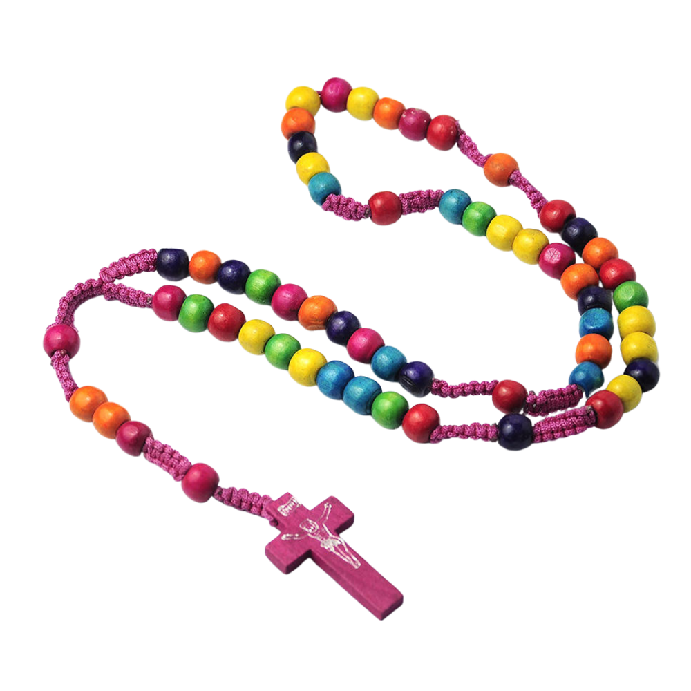 Multi-Coloured Wooden Rosary
