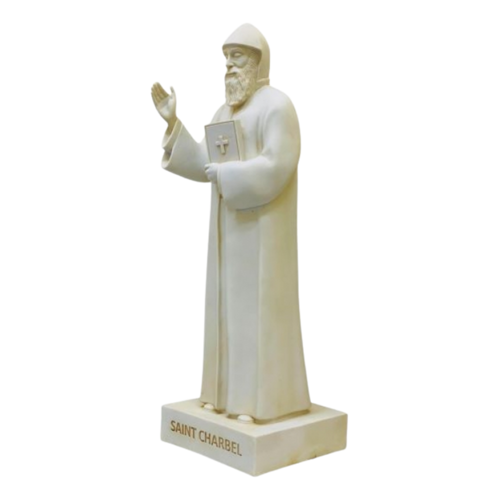 St Charbel White - Extra Large Garden Statue - 120cm