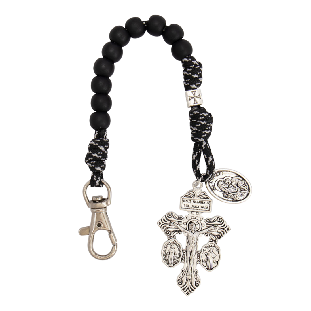 Corded Decade Rosary Keychain