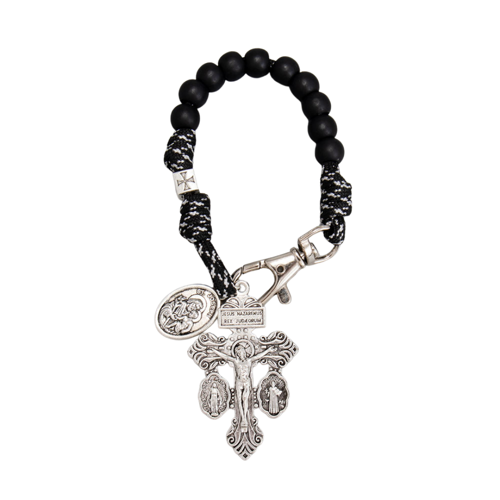 Corded Decade Rosary Keychain
