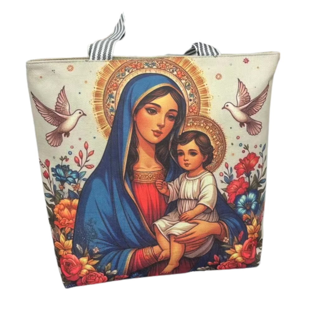 Virgin Mary and Child Tote Bag