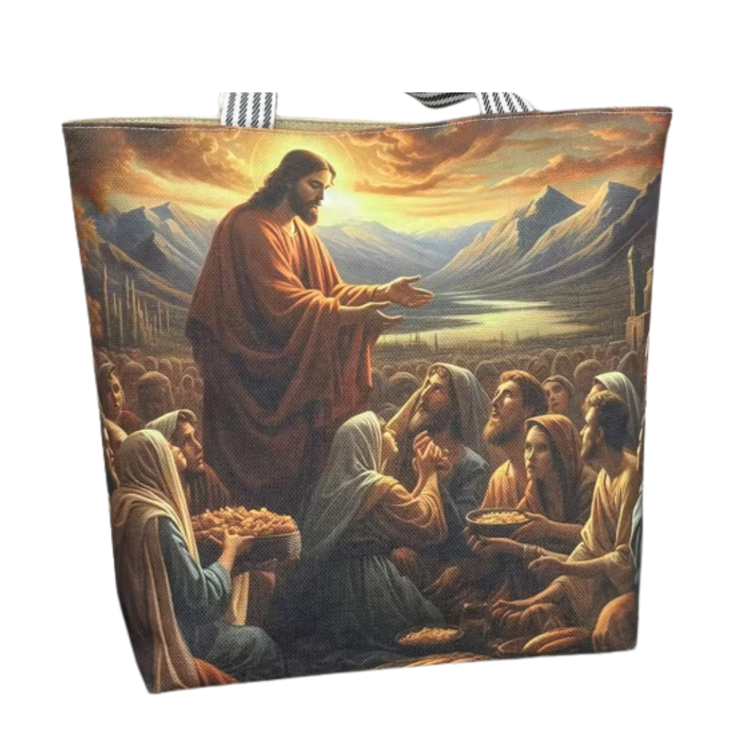 Jesus Feeding the Multitude Tote Bag
