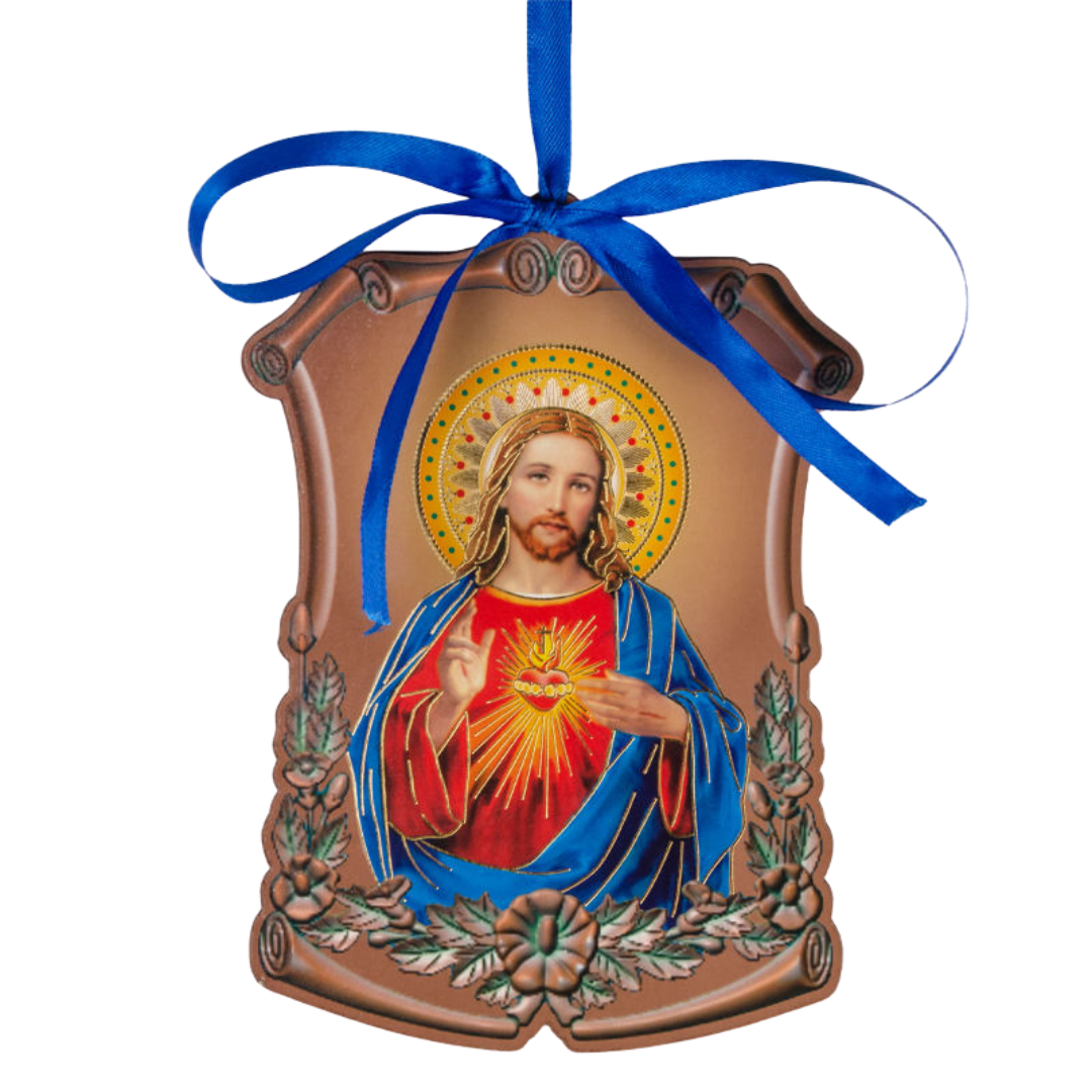 Sacred Heart of Jesus Wooden Icon