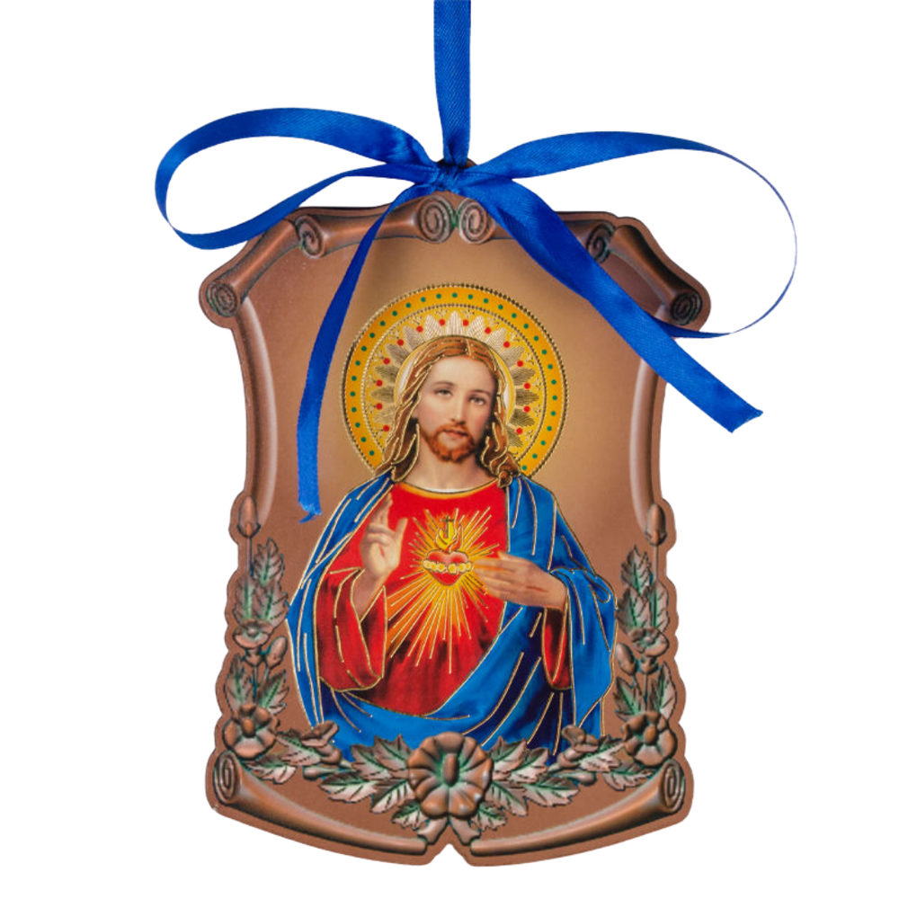 Sacred Heart of Jesus Wooden Icon