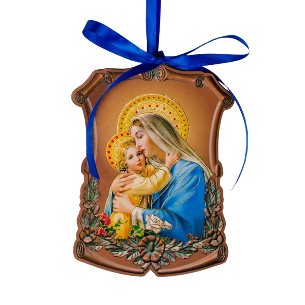 Mary with Baby Jesus Wooden Icon