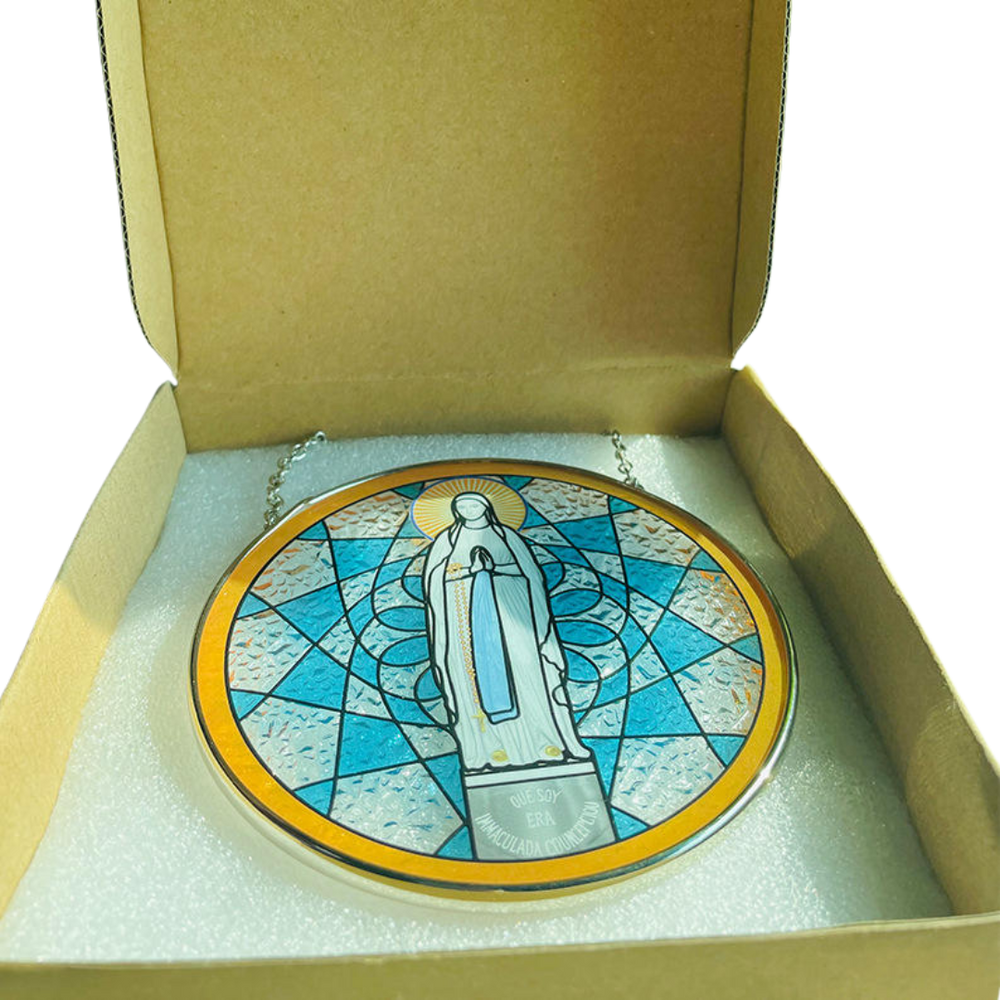 Virgin Mary Stained Glass Suncatcher Hanging